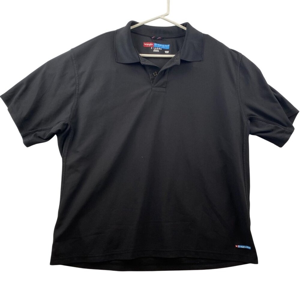 Wrangler Men's Polo Shirt XL Breathe-Dri Black 100% Polyester Activewear Black